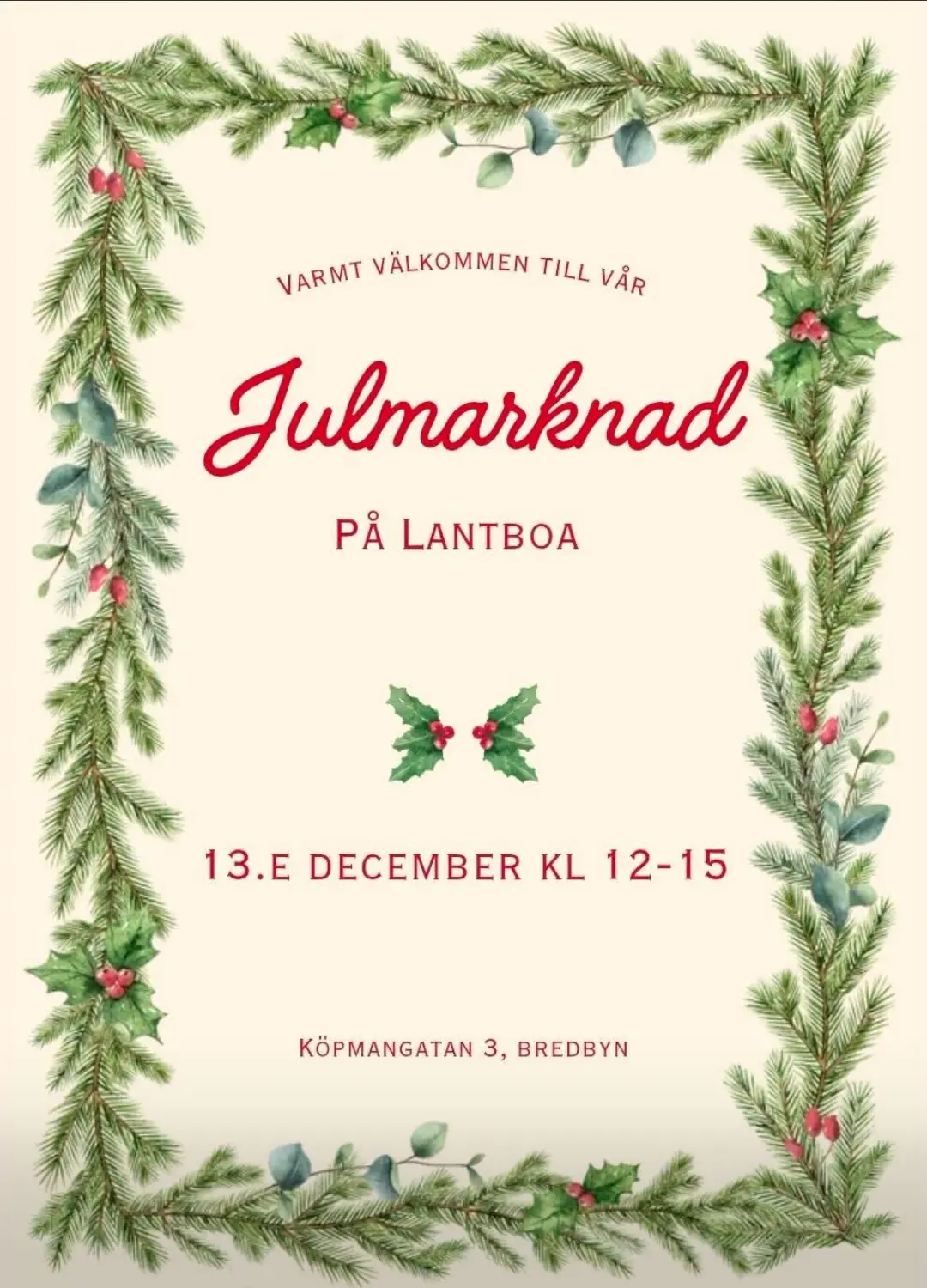 Julmarknad på Lantboa